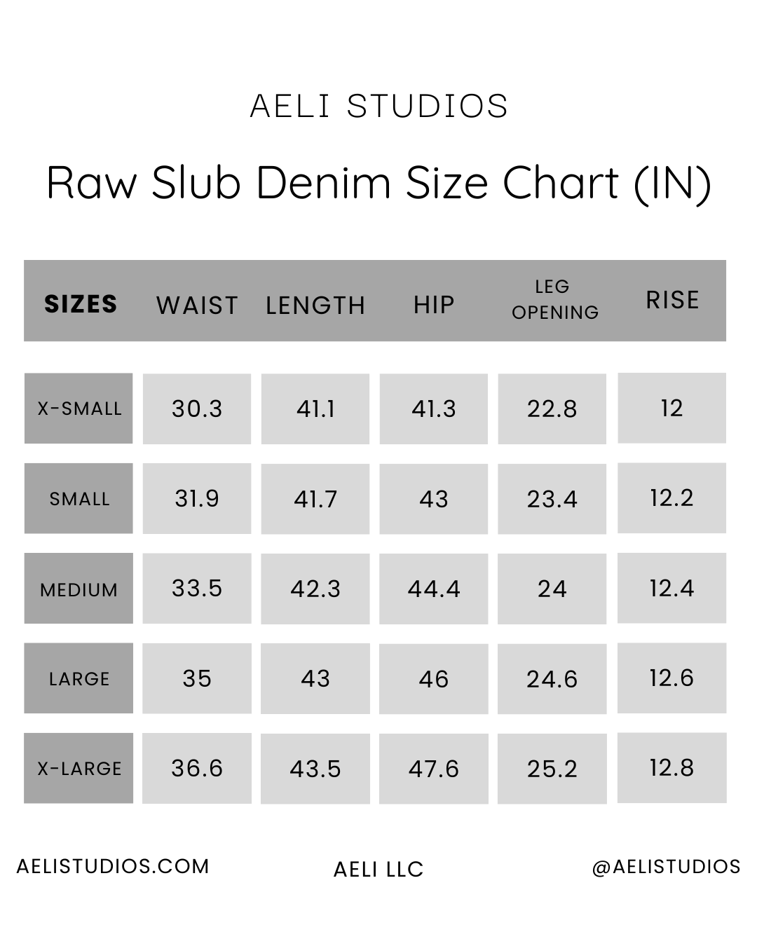 Aeli Studios Slub Raw Denim